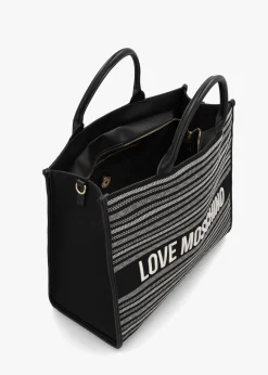 Fashion LOVE MOSCHINO Flower Nero Tote Bag