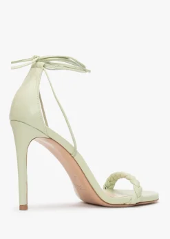 Best DANIEL Frait Green Leather Braided Heeled Sandals