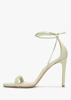 Best DANIEL Frait Green Leather Braided Heeled Sandals