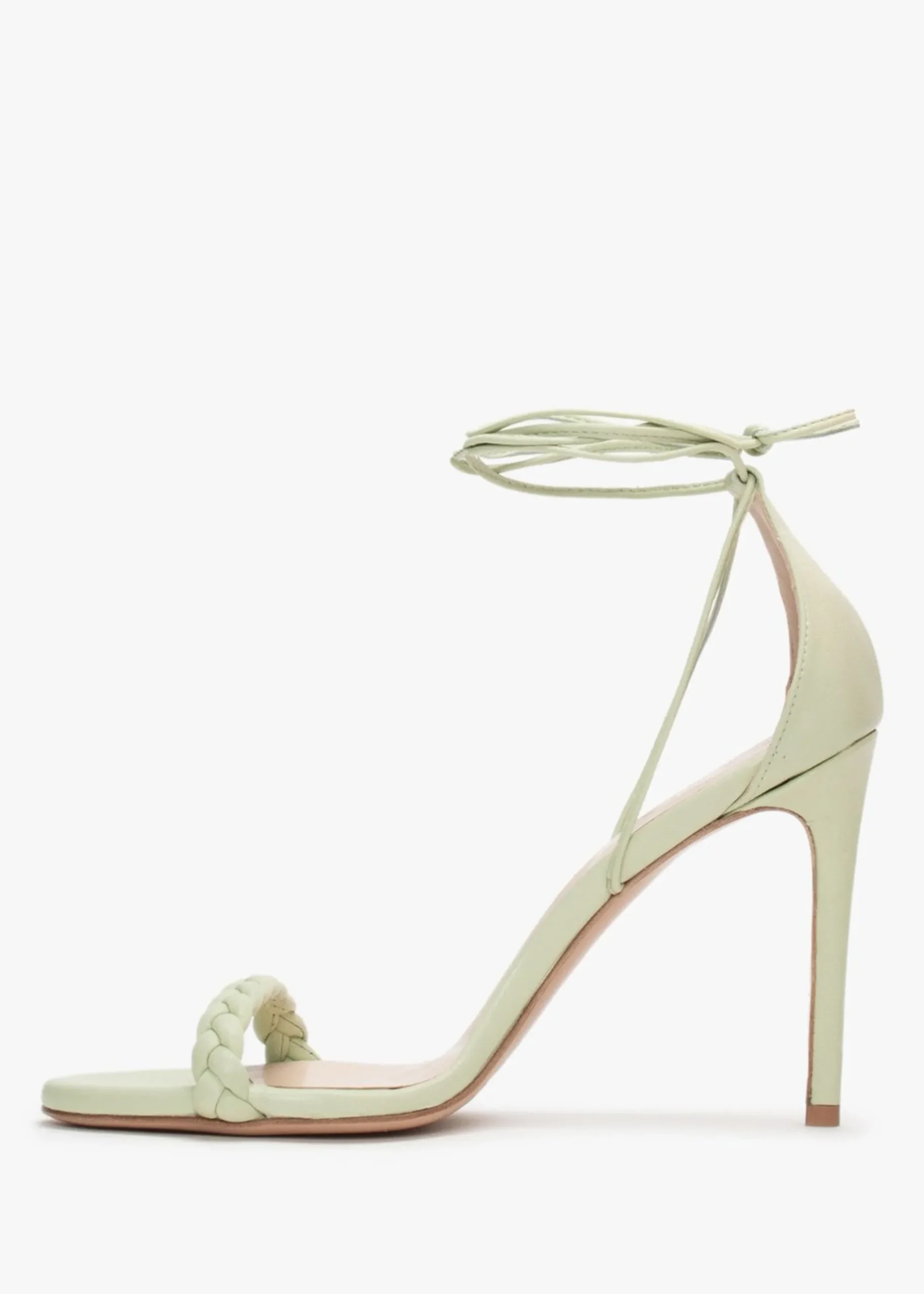 Best DANIEL Frait Green Leather Braided Heeled Sandals