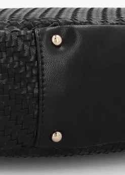 Sale GUESS Francy Woven Black Hobo Bag