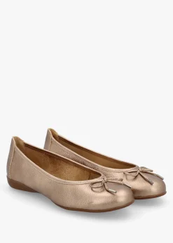 Sale DANIEL Gambi Gold Tumbled Leather Ballet Pumps