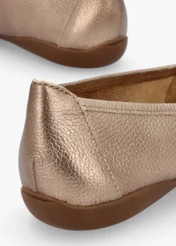 Sale DANIEL Gambi Gold Tumbled Leather Ballet Pumps