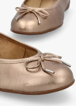 Sale DANIEL Gambi Gold Tumbled Leather Ballet Pumps