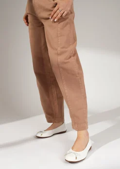 Best DANIEL Gambi White Tumbled Leather Ballet Pumps