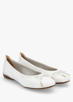 Best DANIEL Gambi White Tumbled Leather Ballet Pumps