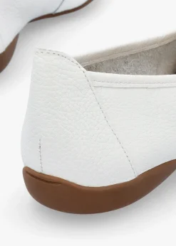 Best DANIEL Gambi White Tumbled Leather Ballet Pumps