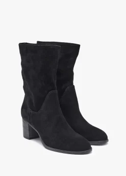 Discount DANIEL Gigi Black Suede Block Heel Calf Boots