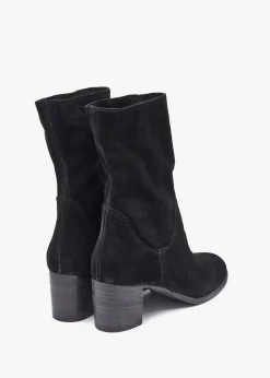 Discount DANIEL Gigi Black Suede Block Heel Calf Boots
