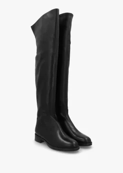 Best DANIEL Giselle Black Leather Over The Knee Boots