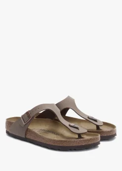 Clearance BIRKENSTOCK Gizeh Birko-Flor Mocca Toe Post Sandals