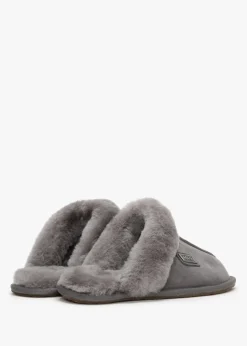 Outlet AUSTRALIA LUXE Grey Double-Face Sheepskin Closed Mule Slippers