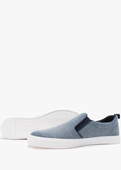 Hot LAUREN RALPH LAUREN Haddley Blue Denim Trainers