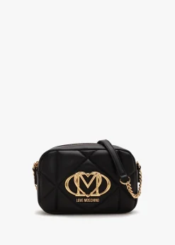 Outlet LOVE MOSCHINO Heart Logo Quilted Nero Cross-Body Bag