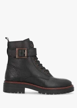 Discount BARBOUR Heidi Black Pebbled Leather Camando Ankle Boots