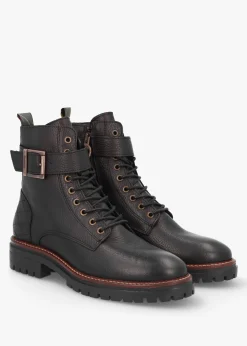 Discount BARBOUR Heidi Black Pebbled Leather Camando Ankle Boots