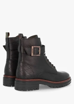 Discount BARBOUR Heidi Black Pebbled Leather Camando Ankle Boots