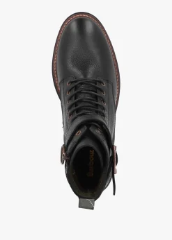 Discount BARBOUR Heidi Black Pebbled Leather Camando Ankle Boots