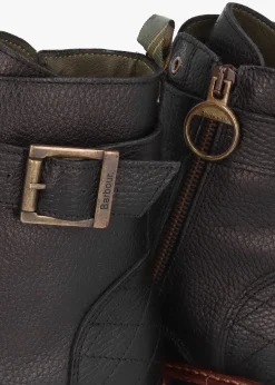 Discount BARBOUR Heidi Black Pebbled Leather Camando Ankle Boots
