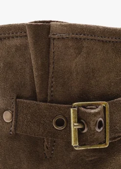 Online DANIEL Ibike Khaki Suede Chunky Biker Boots