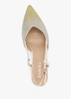 Discount DANIEL Icamila Cream Diamante Mid Heel Sling Backs