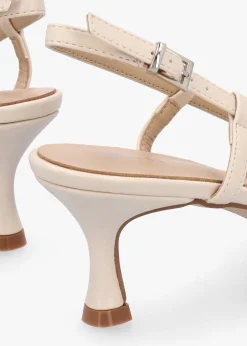 Discount DANIEL Icamila Cream Diamante Mid Heel Sling Backs