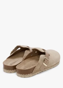 New DANIEL Iclog Rope Beige Suede Clogs