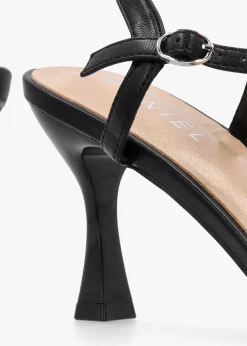 Sale DANIEL Icris Black Strappy Mid Heel Sandals