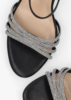 Sale DANIEL Icris Black Strappy Mid Heel Sandals