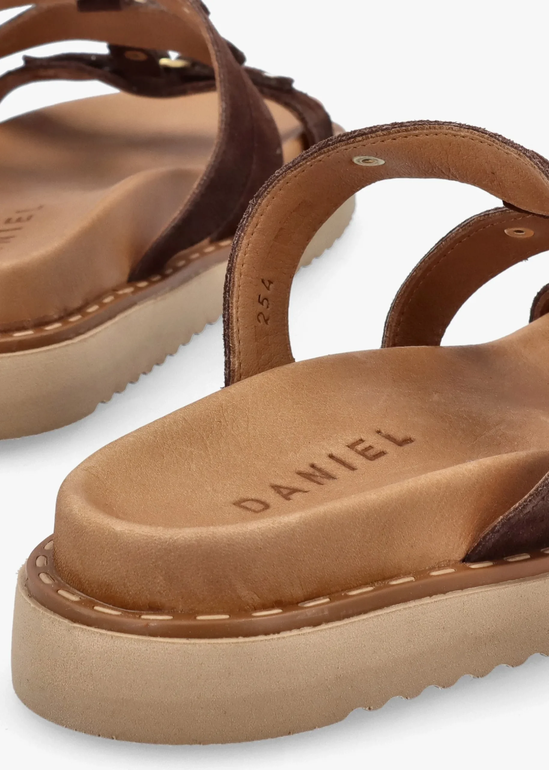 Discount DANIEL Ilene Brown Suede Three Bar Chunky Mules