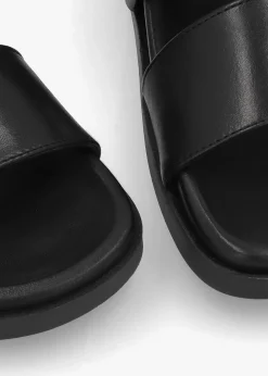 Outlet DANIEL Imogen Black Leather Two Band Mules