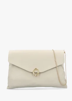 Clearance DANIEL Inclutch Cream Tumbled Leather Envelope Clutch