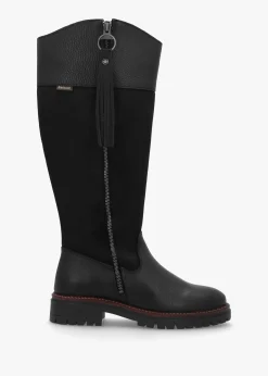 Best BARBOUR Ingrid Black Leather Knee High Boots