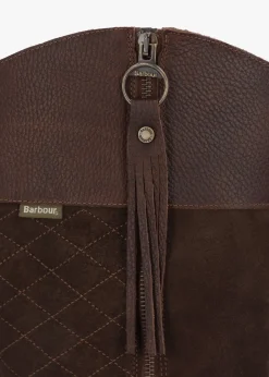 Discount BARBOUR Ingrid Dark Brown Leather Knee High Boots