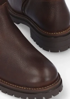 Discount BARBOUR Ingrid Dark Brown Leather Knee High Boots