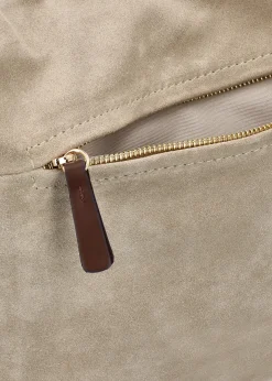 Clearance DANIEL Inhobo Beige Suede Slouchy Hobo Bag