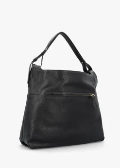 Outlet DANIEL Inhobo Black Leather Slouchy Hobo Bag