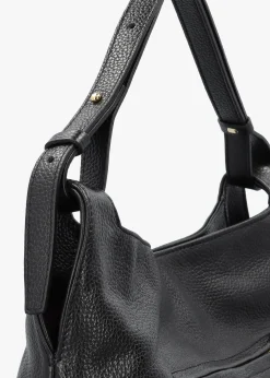 Outlet DANIEL Inhobo Black Leather Slouchy Hobo Bag