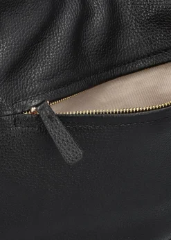 Outlet DANIEL Inhobo Black Leather Slouchy Hobo Bag