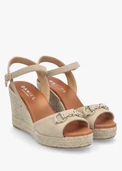 Hot DANIEL Jaffle Beige Suede Snaffle Wedge Espadrilles