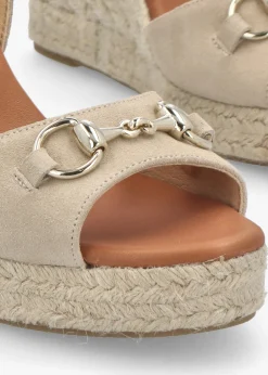 Hot DANIEL Jaffle Beige Suede Snaffle Wedge Espadrilles