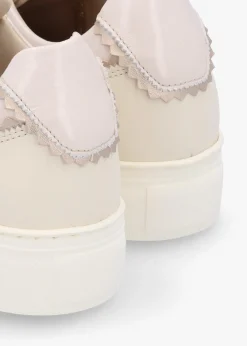 Sale MAIMAI Jaggy Cream Leather Flatform Trainers