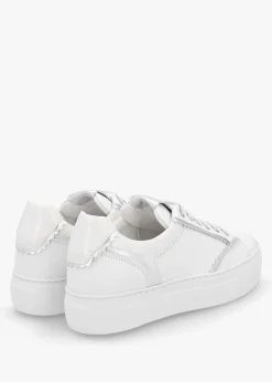 Fashion MAIMAI Jaggy White Leather Flatform Trainers