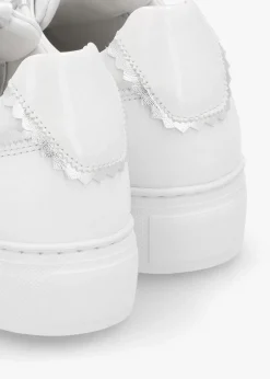 Fashion MAIMAI Jaggy White Leather Flatform Trainers