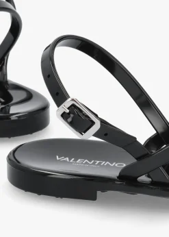 Outlet VALENTINO BAGS Jally Black Toe Post Logo Sandals