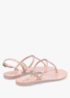 Online VALENTINO BAGS Jally Pink Toe Post Logo Sandals