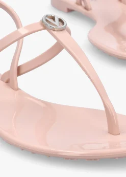 Online VALENTINO BAGS Jally Pink Toe Post Logo Sandals