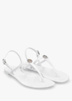 Online VALENTINO BAGS Jally White Toe Post Logo Sandals