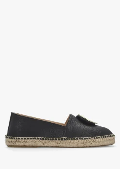 Hot DANIEL Jessie Black Leather Espadrilles
