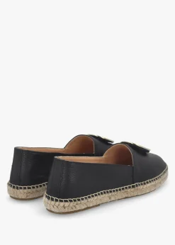 Hot DANIEL Jessie Black Leather Espadrilles